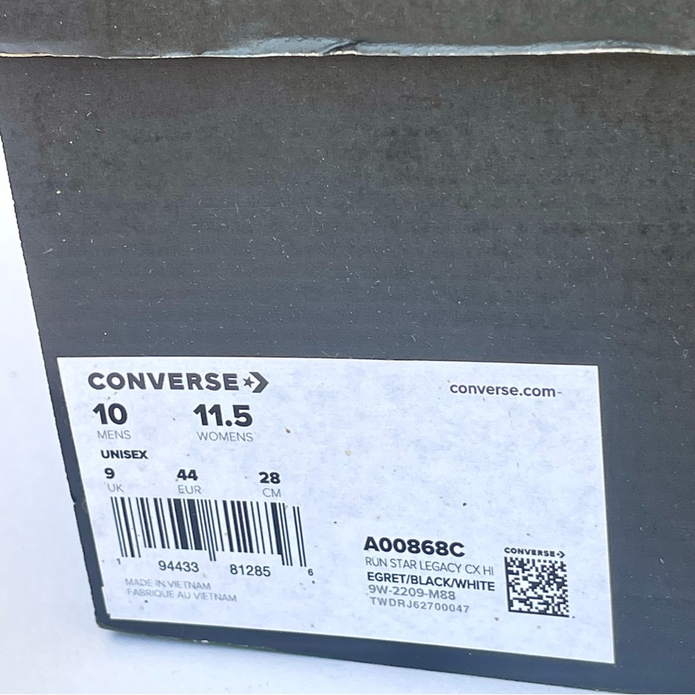 NWT Converse Run Star Legacy CX Hi Platform high top Chuck Taylor sneaker white - Picture 9 of 16